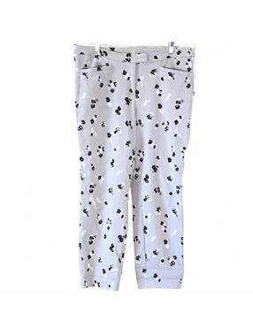 Lane Bryant Grey Floral Print Crop Capri Pants Plus Size 16